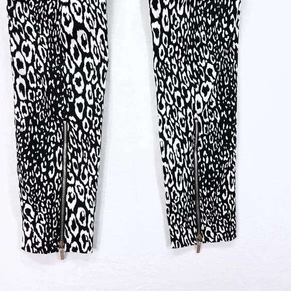 Guess By Marciano Pants Size 4 Animal Cheetah Print Zip Ankle 28" Inseam - Picture 14 of 15